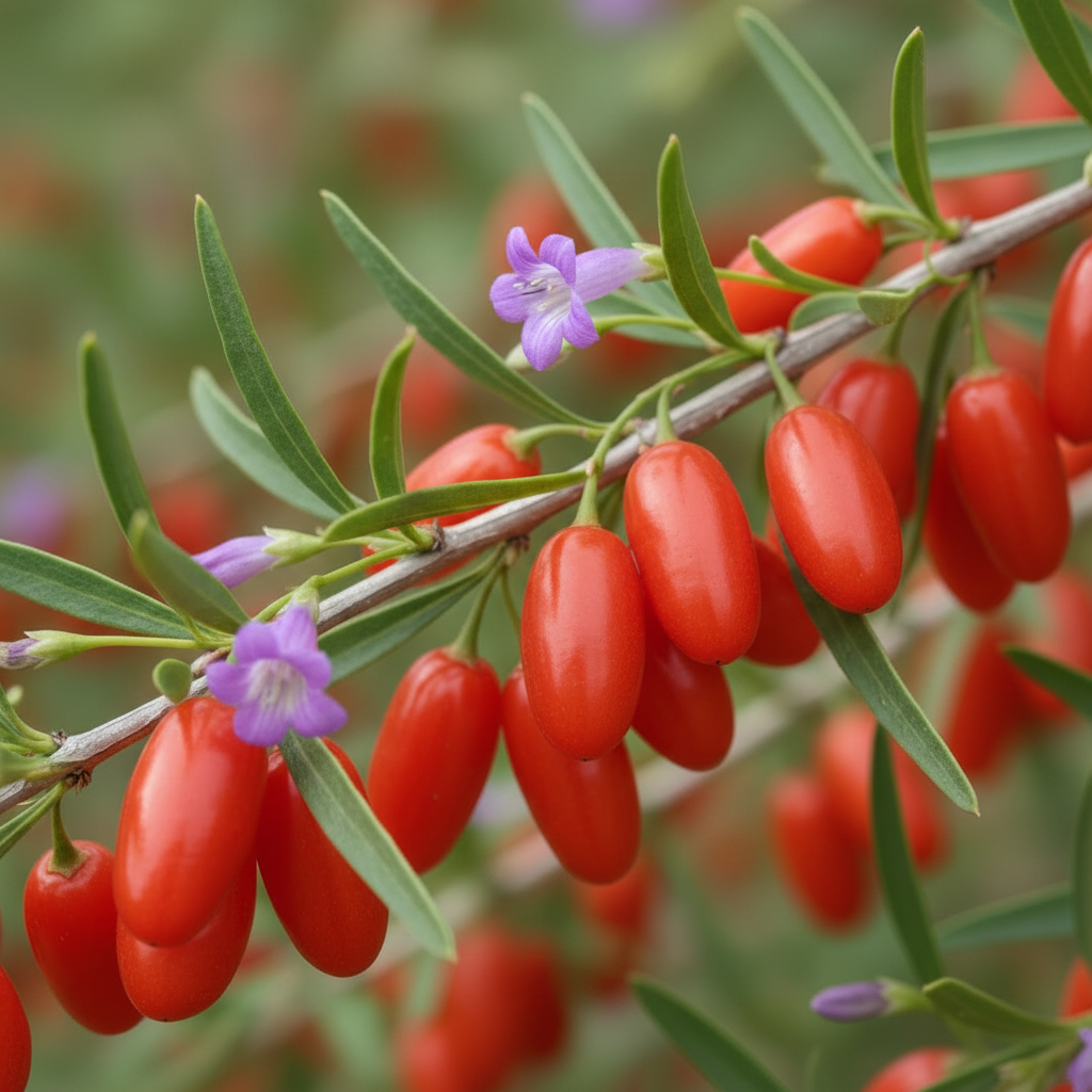 LYCIUM BARBARUM goji berry close up